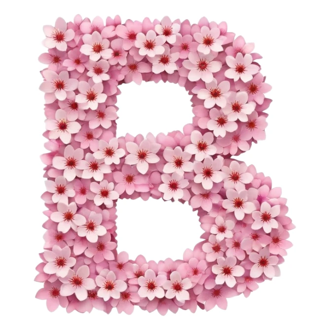 the number 25 made out of cherry blossoms sticker