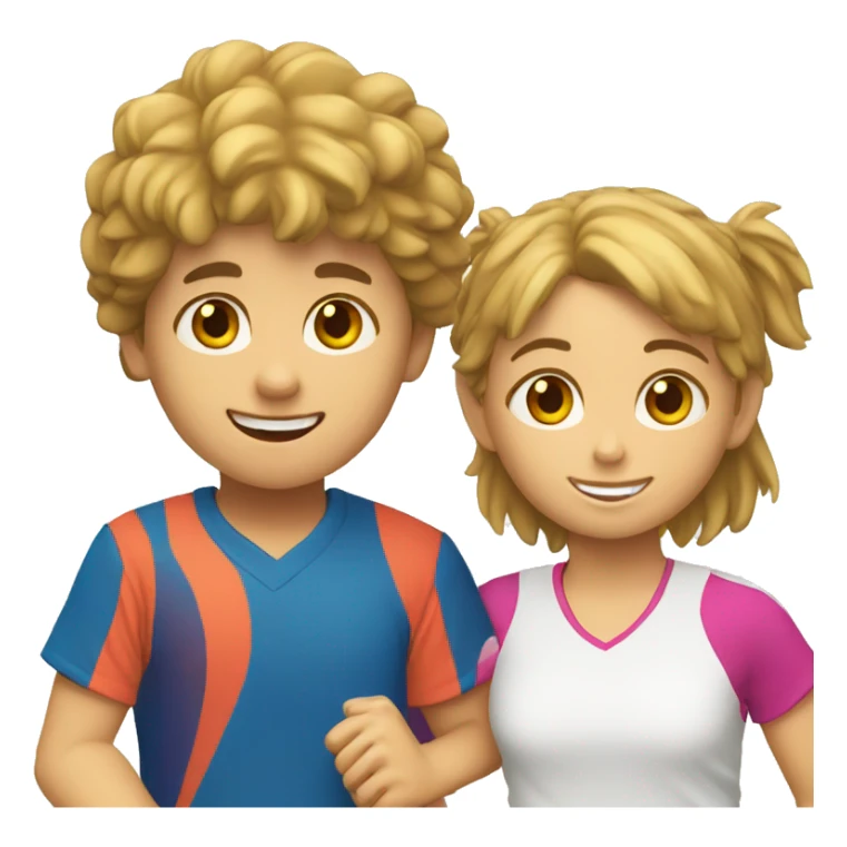 girl and boy – padel tennis player and runner sticker