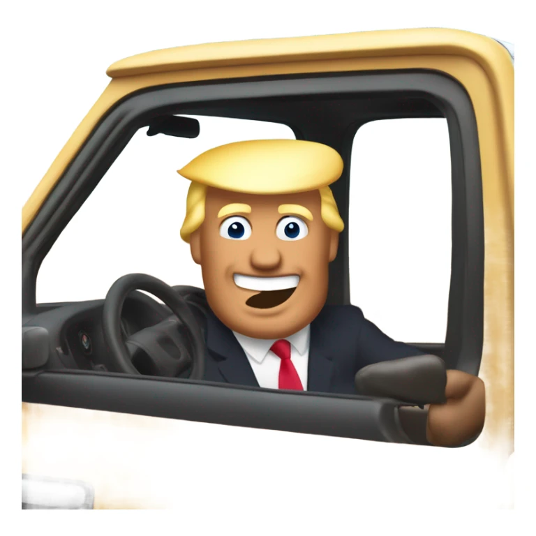 donald trump driving the poop truck sticker