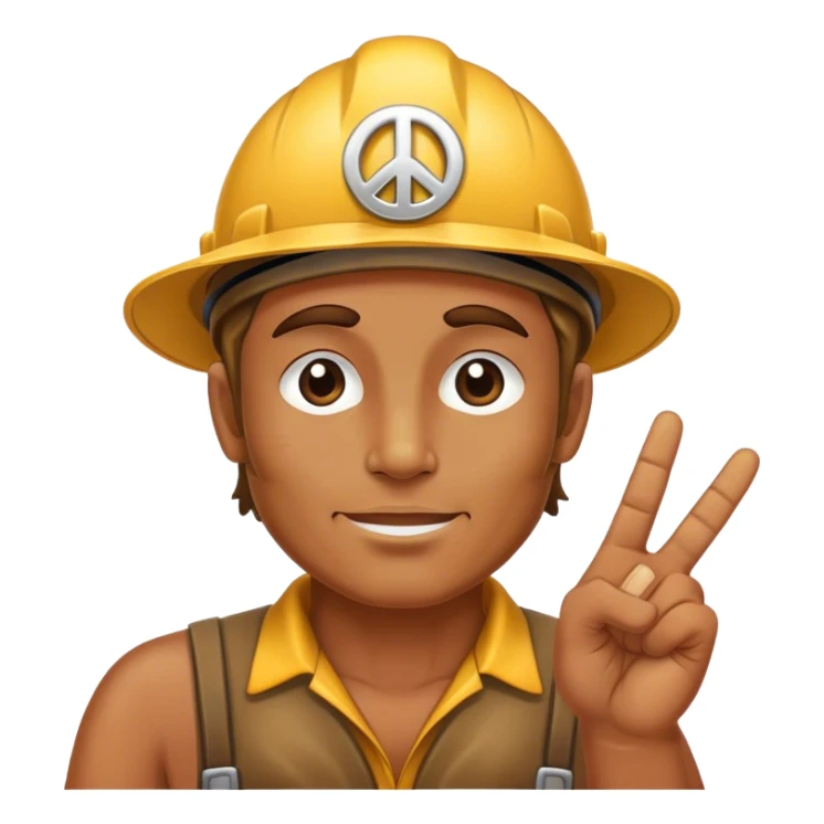 Gold miner making a peace sign  sticker