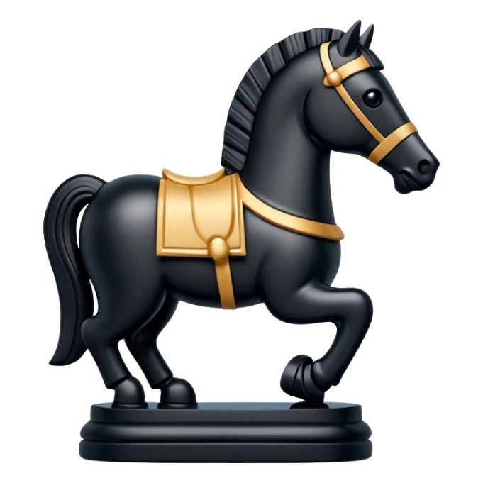 Black Trojan horse chess piece sticker