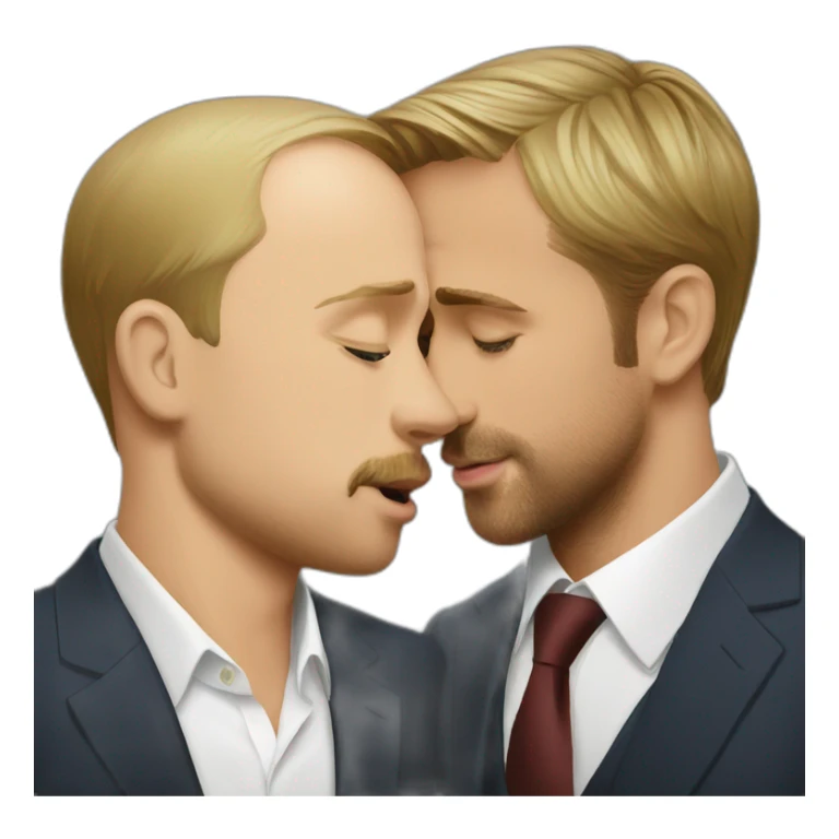Putin and Ryan Gosling kissing sticker