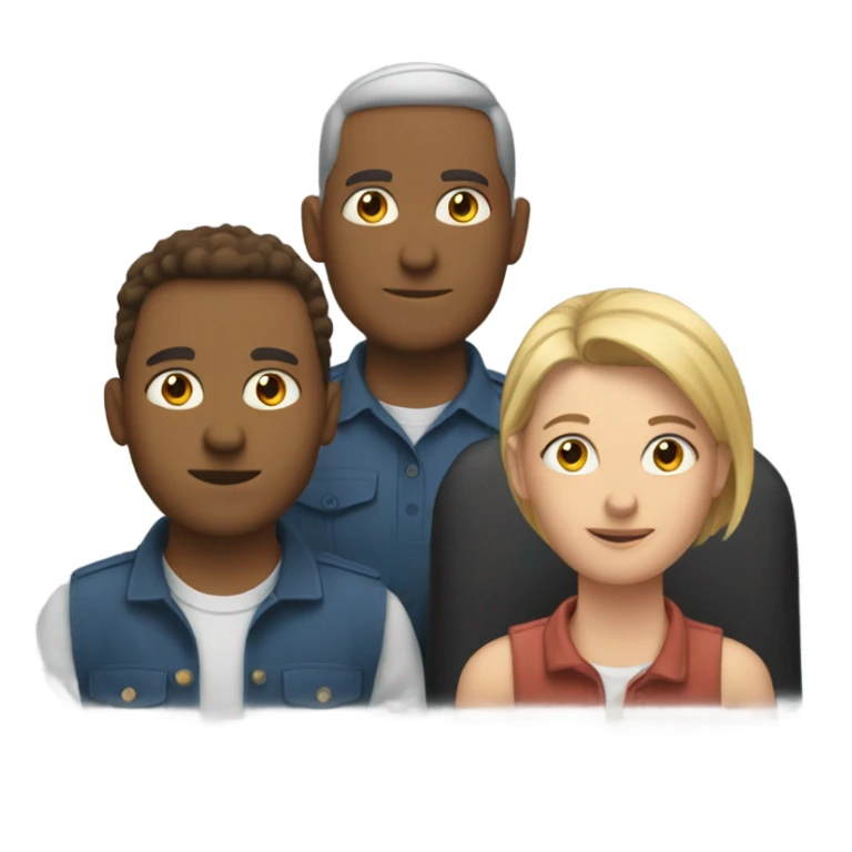 row of 6 people sitting sticker