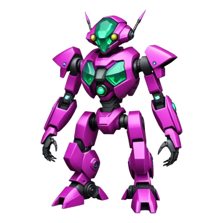 Edgy badass toxic poisonous shaky cool awesome epic sapphire emerald citron topaz magenta radioactive faulty rue ruby Tropical Futuristic Modern Mecha-Fakémon-hybrid-creature (full body)  sticker