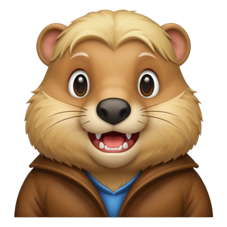 Beaver with big teeth and blonde hair sticker