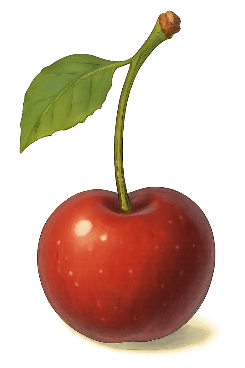 eine einzelne Kirsche, klar erkennbar, ohne Text sticker