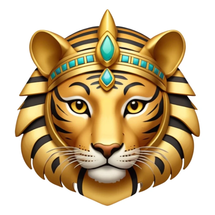 Ancient Egyptian tiger god with headdress sticker