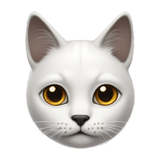white cat with a black little point on head  sticker