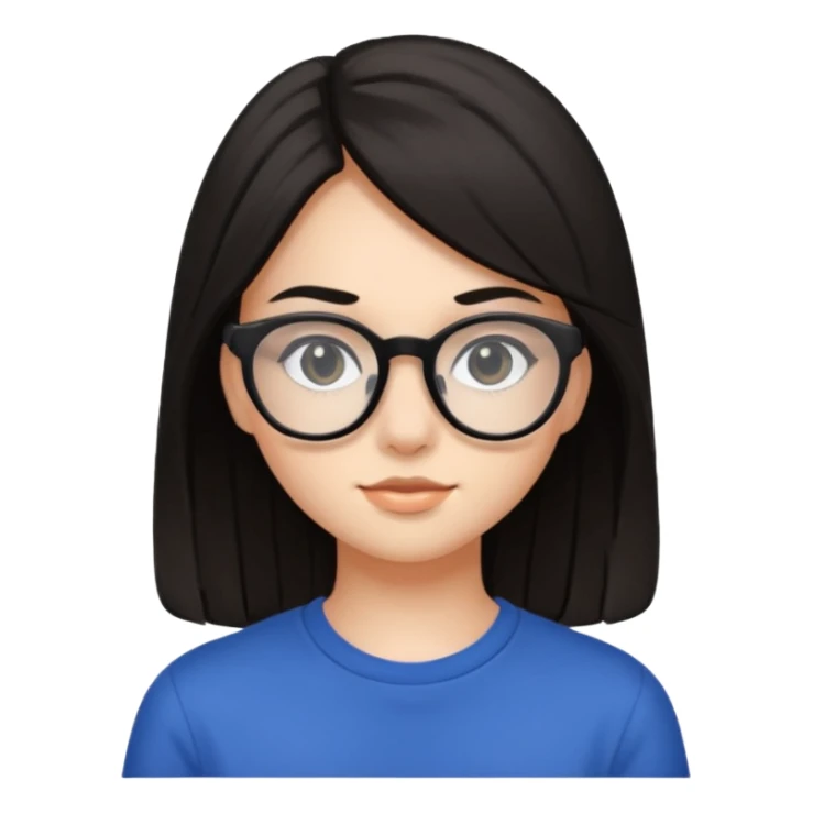 ragazzina di 16 anni mora con occhiali neri sticker