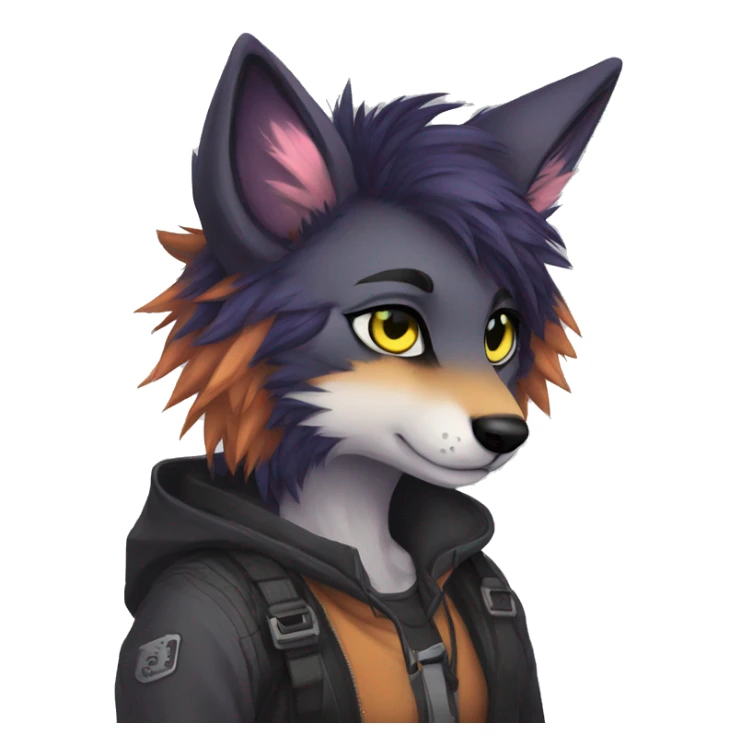 Edgy modern anthro furry sona by Falvie, AngieWolf sticker
