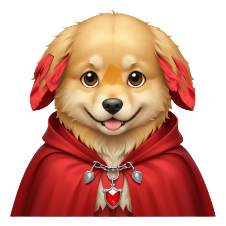 Goldern Vampire Dog in red collar cloak sticker