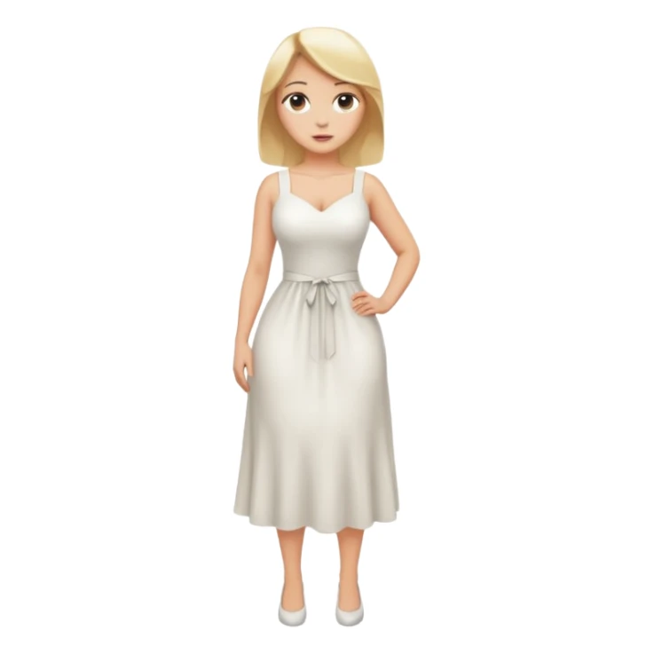 fullbody busty blonde woman standing with hands on hips, SFW sticker