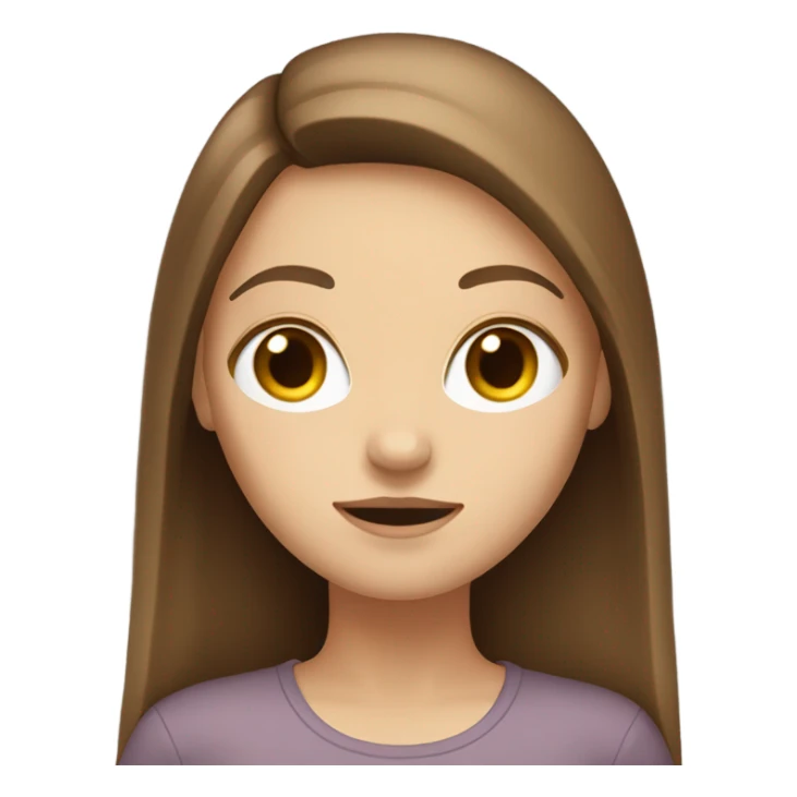 white girl with brown long straight hair sticker