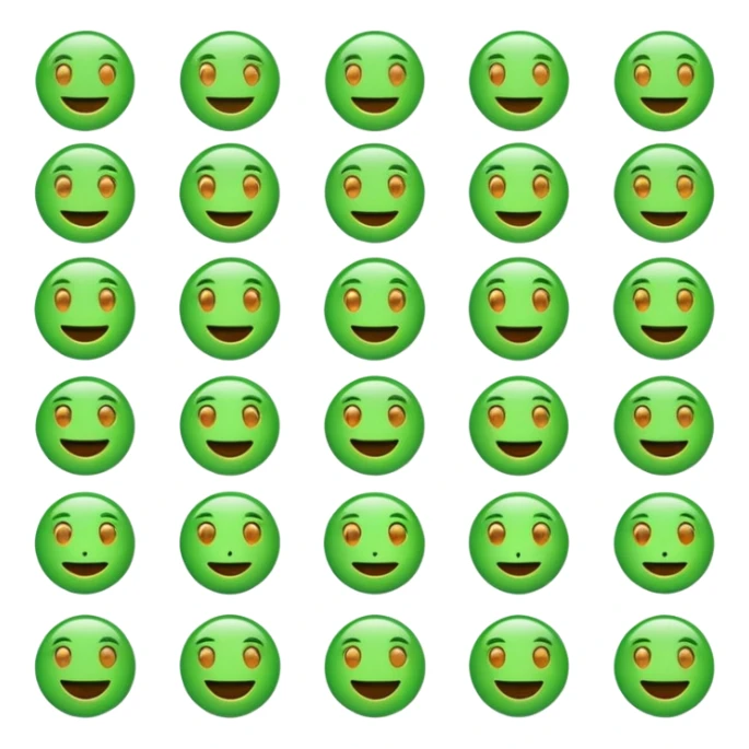 Green emojis sticker