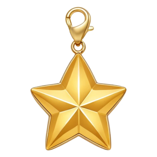 golden star charm-shaped trinket, gold pendant sticker