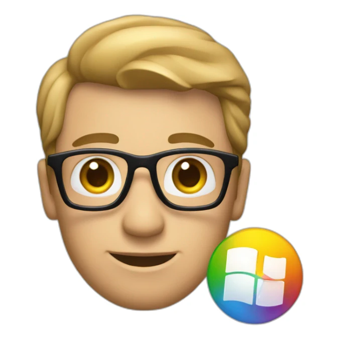 bill gayts holding logo of microsoft sticker