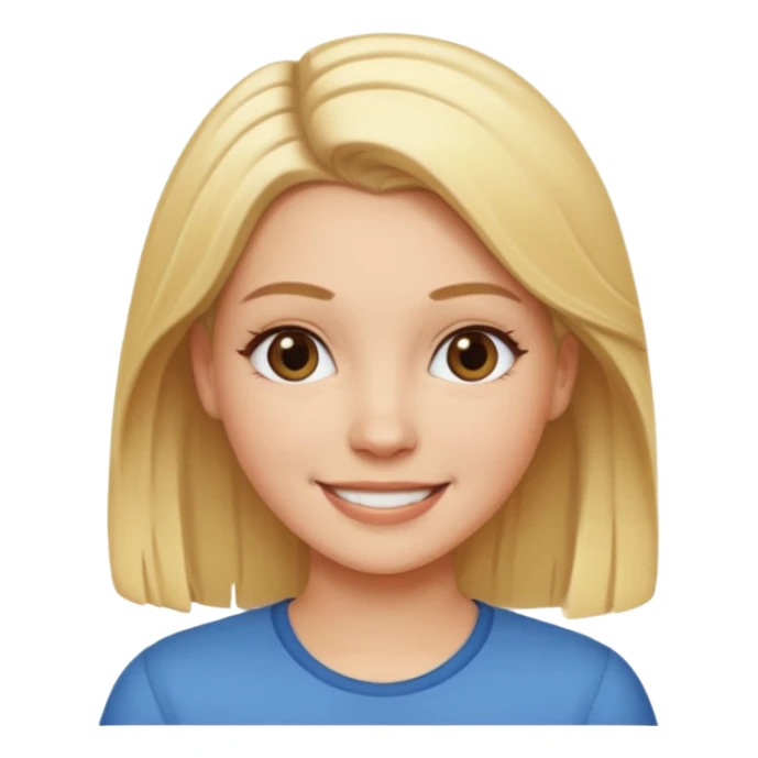 white girl with blond middle part sticker