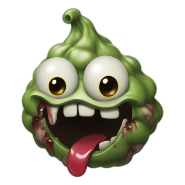 a zombie poop with a smile in its face sticker
