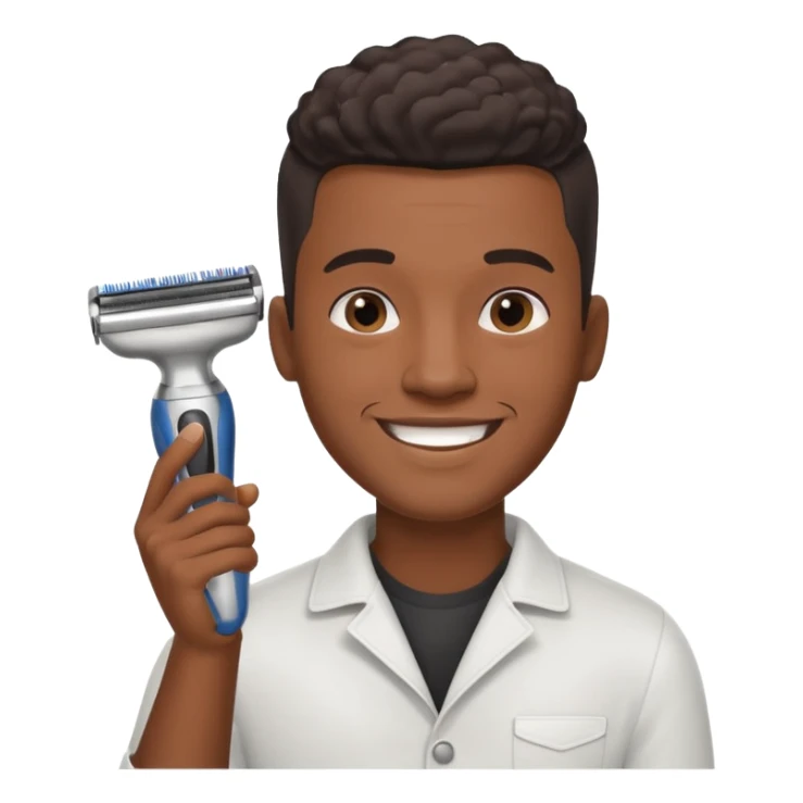 black hairdresser man with shaving machine sticker