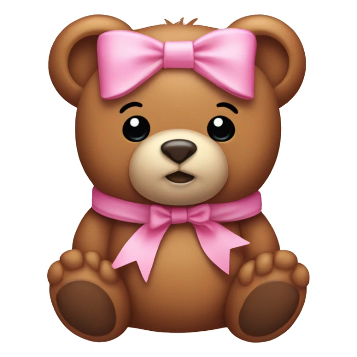Pink bow on the side of a cute bear  sticker