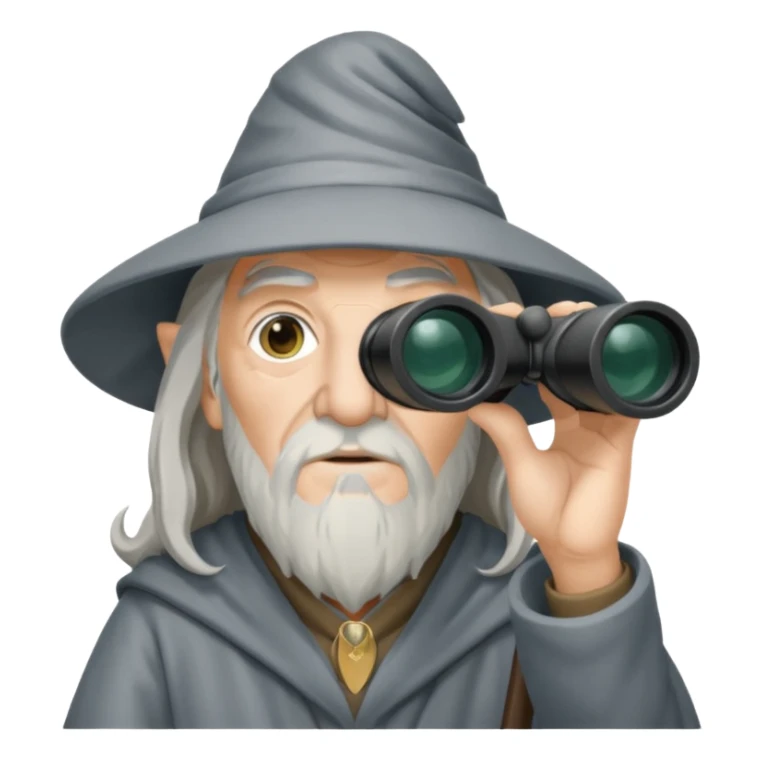 gandalf wizard watching in the binocular sticker