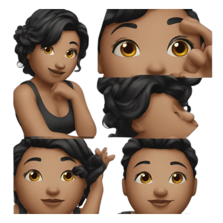 Da'Vine Joy Randolph straight black hair fat sticker