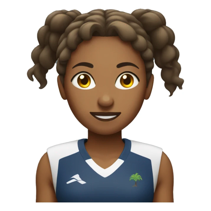 Ethiopian woman runner with curly hair in a pony tail sticker