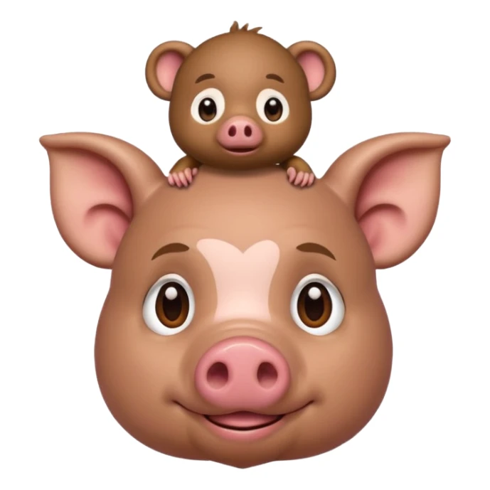 El cerdito de Moana con un monito en su cabeza sticker