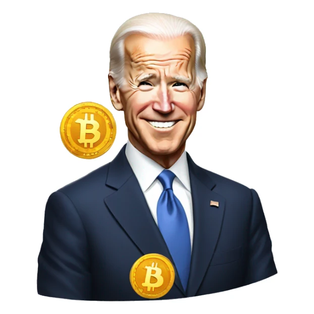 President Biden holding a Bitcoin sticker
