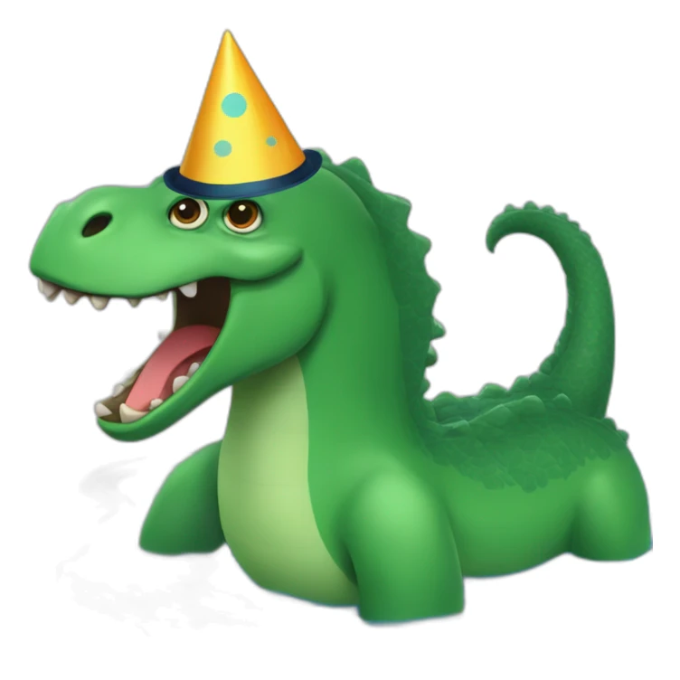 Loch Ness monster with gorilla tag party hat sticker