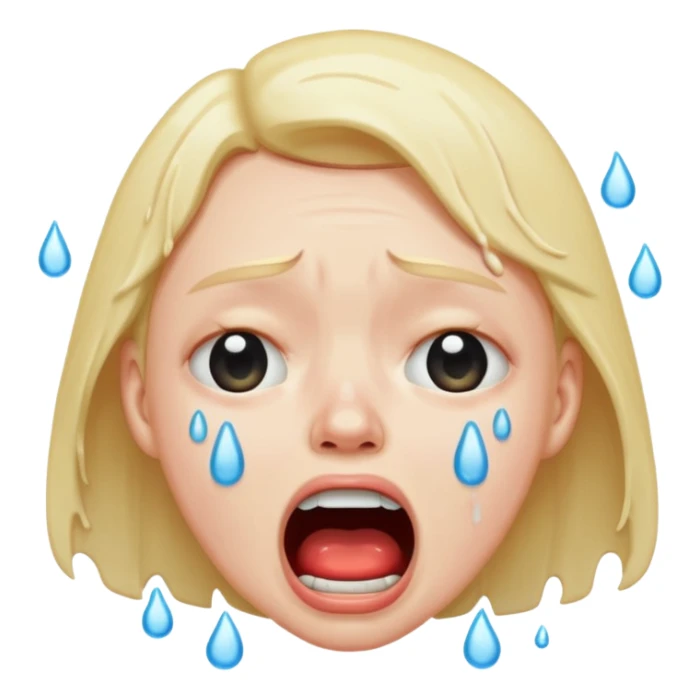 make a super sad face that its crying so hard that his mouth is super wide sticker