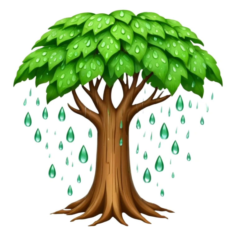 Tree nature rain aesthetic touch like many emoji and unique  sticker