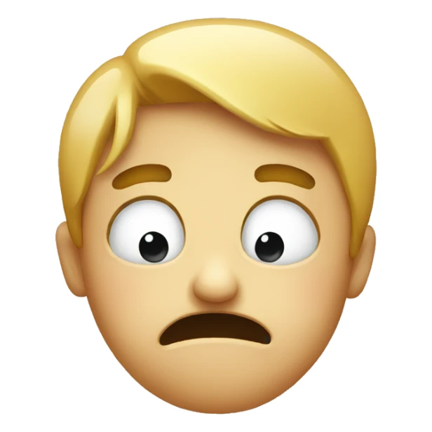 Embarrassed emoji with a tear wanting to leave  sticker