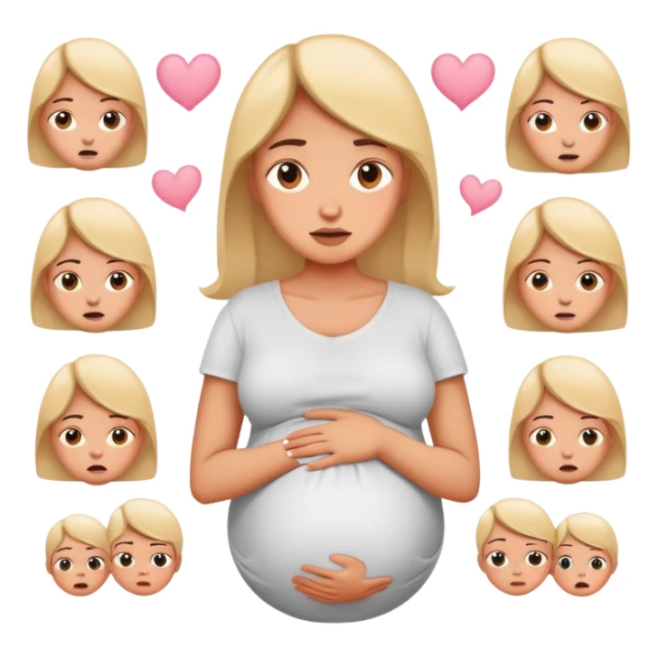 mommy on maternity leave with different emotions sticker
