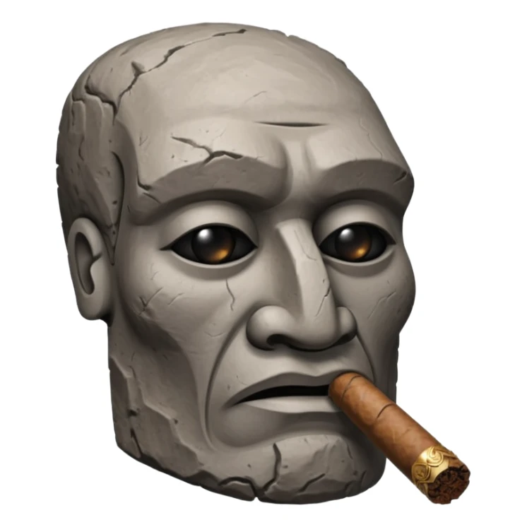 Easter island head smoking cigar sticker