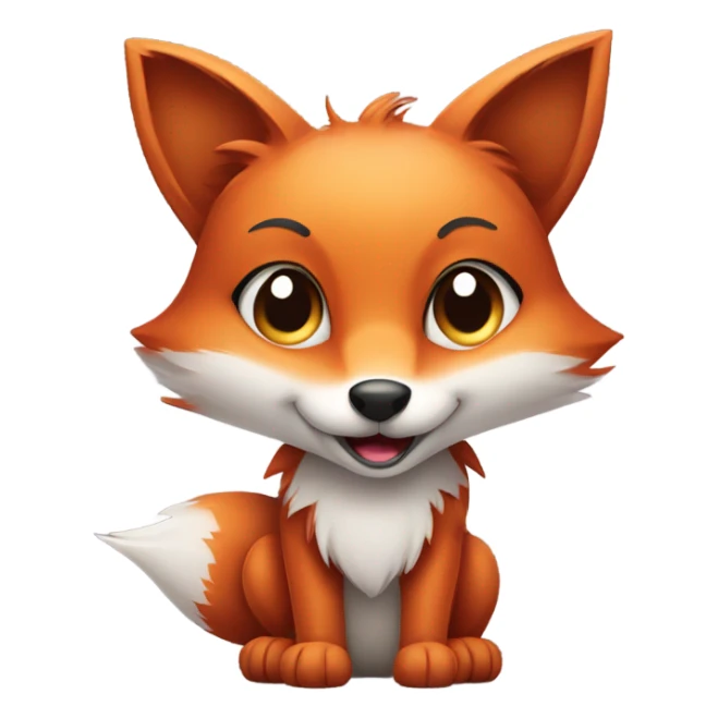 Kawaii Fox holding a sign sticker
