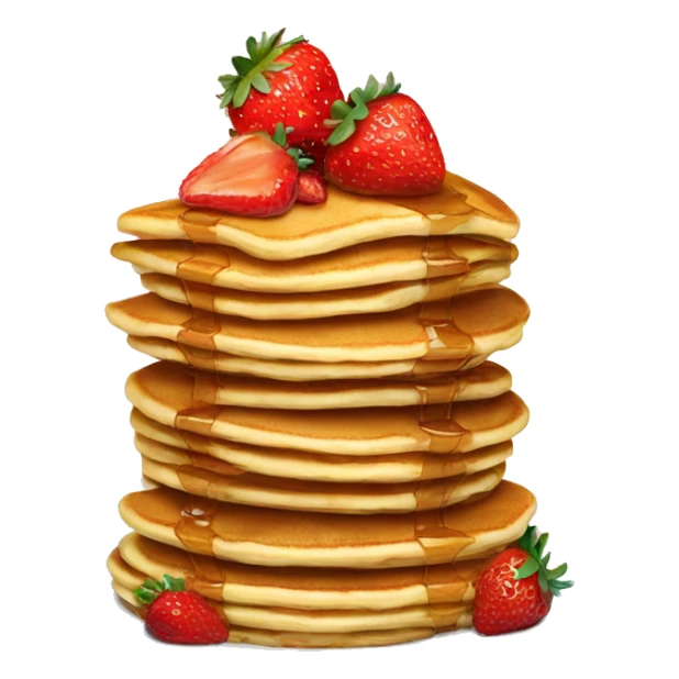 a stack of pancakes topped with strawberries sticker