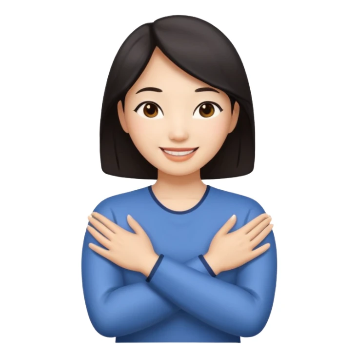 Asian Woman Arms Over Her Arms sticker