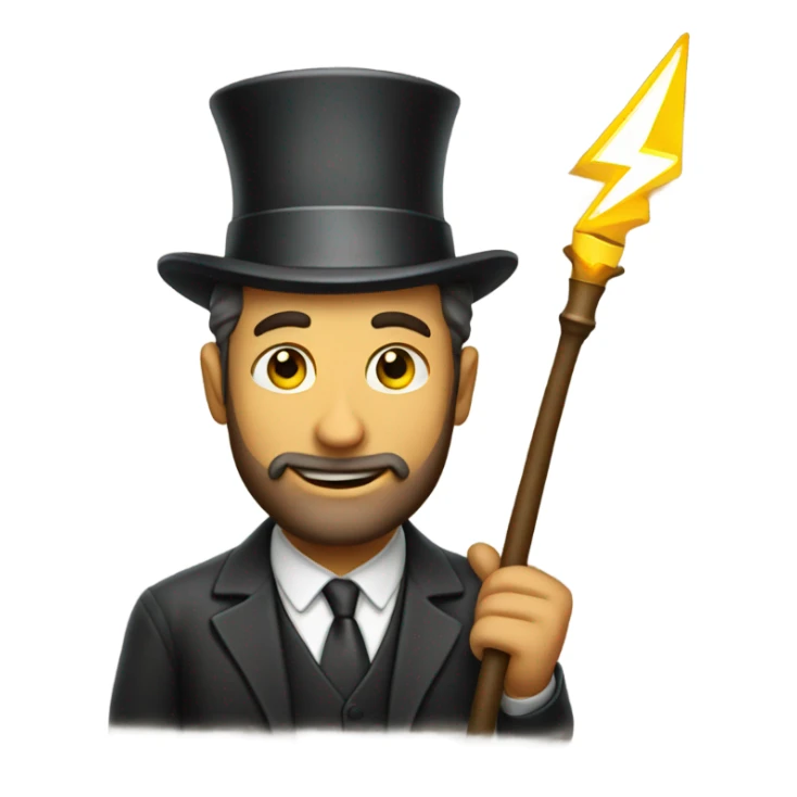 Jewish man with a lightning rod sticker