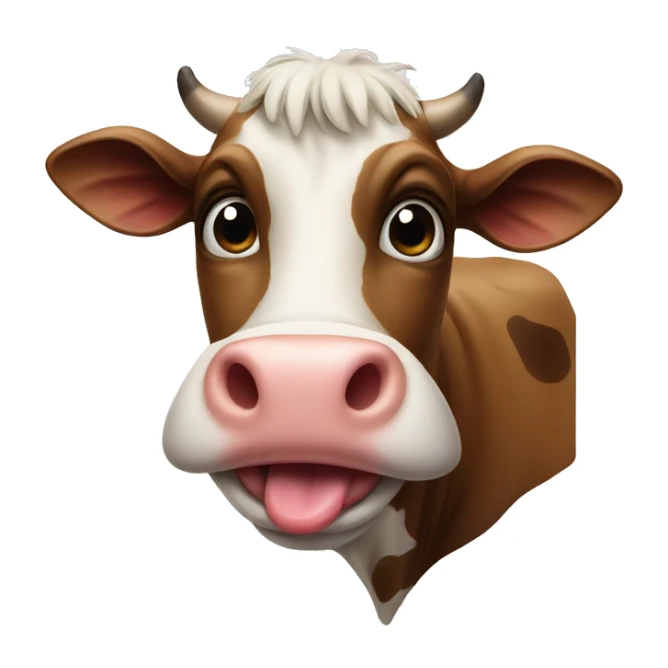 Cow sticking his tongue out sticker