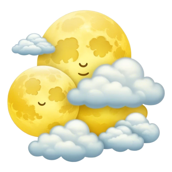 Yellow Moonlight and clouds with beautiful finish  sticker