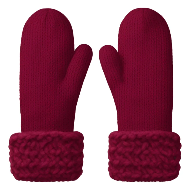 
New Year's burgundy mittens and scarf sticker