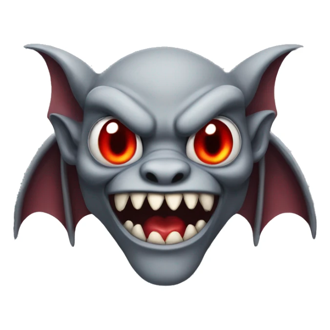 Gargoyle with red eyes, fangs and bat wings sticker
