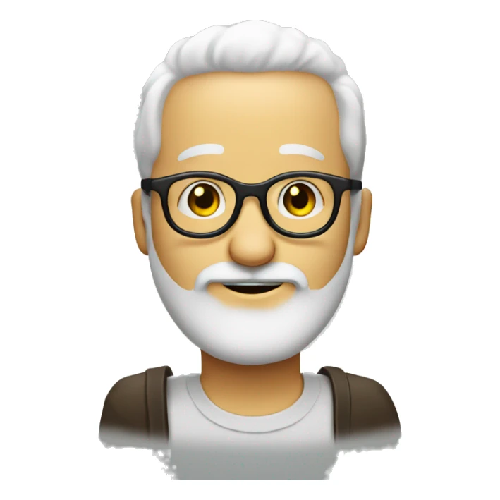 smiley white beard and round glasses ans less hair on the head sticker