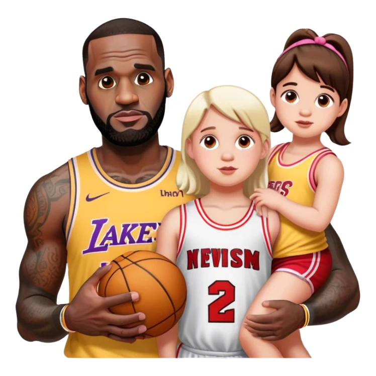 lebron James with little girls sticker