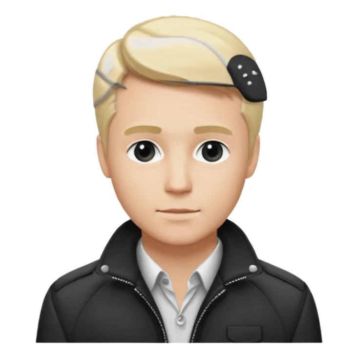 balck and white photo man blonde in classic jacket sticker