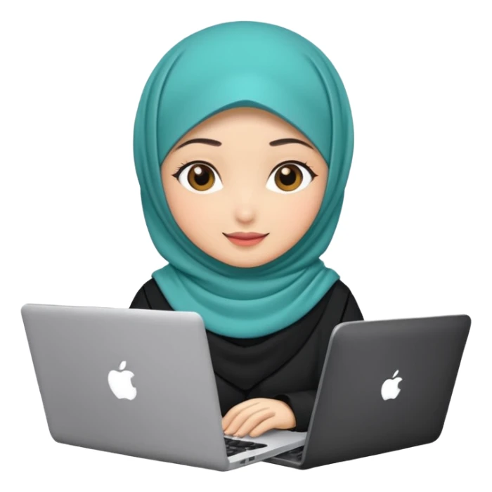 hijab cute girls with labtop sticker