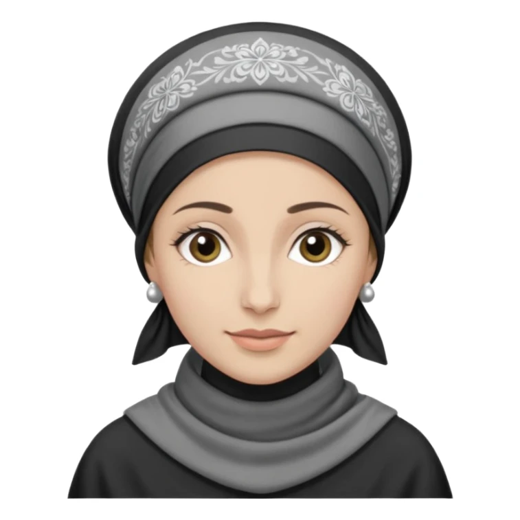 orthodox jewish woman greyscale with tichel kercheif circa. 1890 sticker