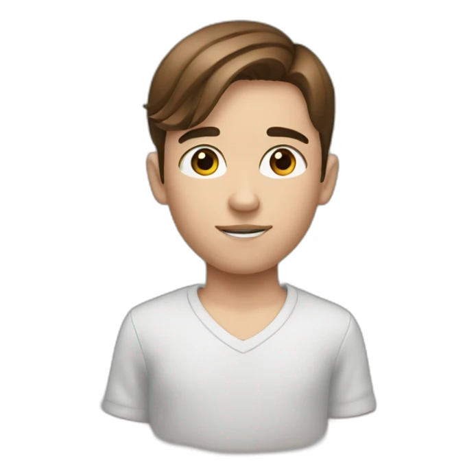 Boy with brown hair and helix earring and pens on eye brow sticker