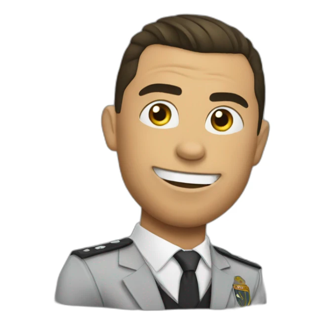 christiano ronaldo dressed up as "sus" amogus sticker